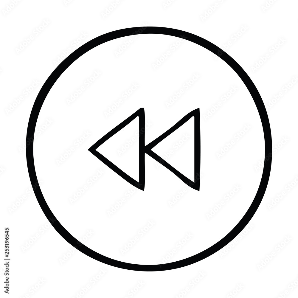 line drawing cartoon rewind button line drawing cartoon rewind button