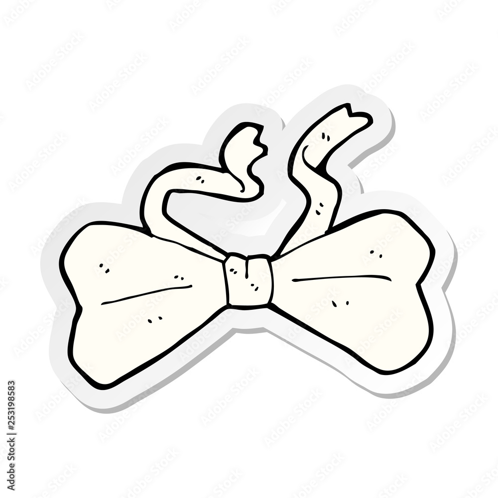sticker of a cartoon bow tie sticker of a cartoon bow tie