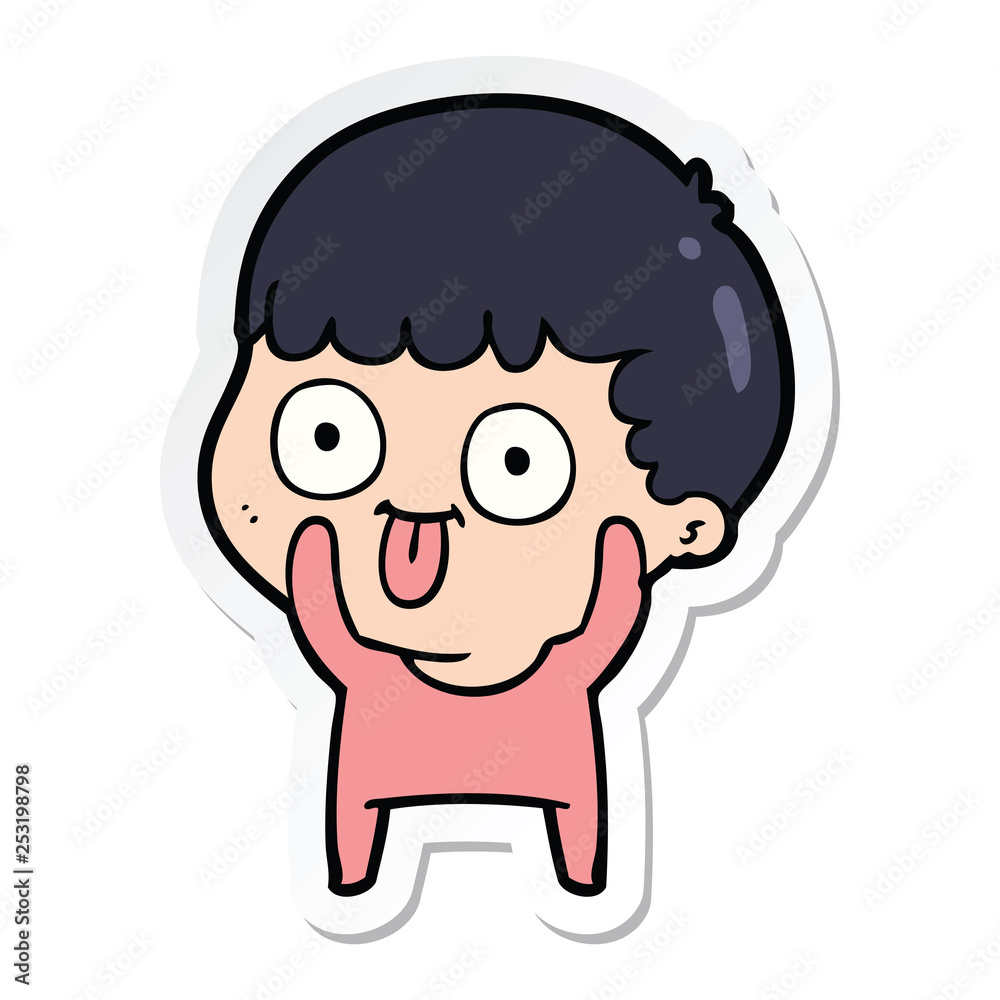 sticker of a cartoon man staring