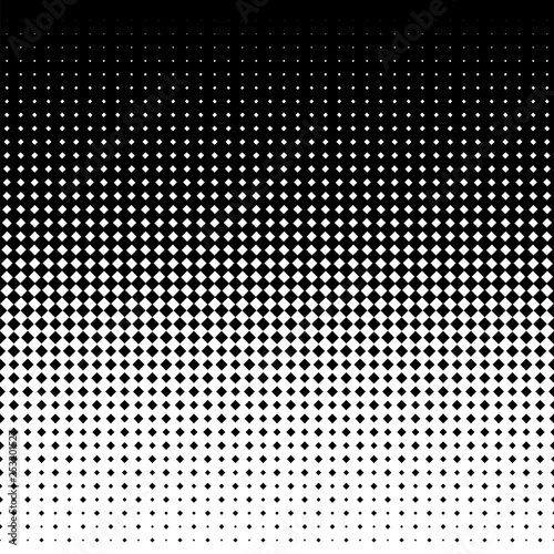Seamless Screentone Graphics, Halftone Gradation, Diamond Pattern, Black and White