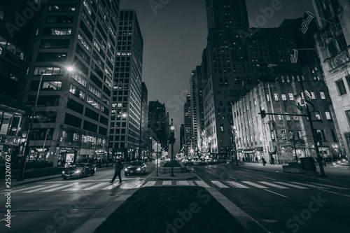 traffic in the city at night