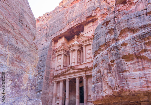 The Treasury is one of the most elaborate temples in the ancient Arab Nabatean Kingdom city of Petra, Jordan.