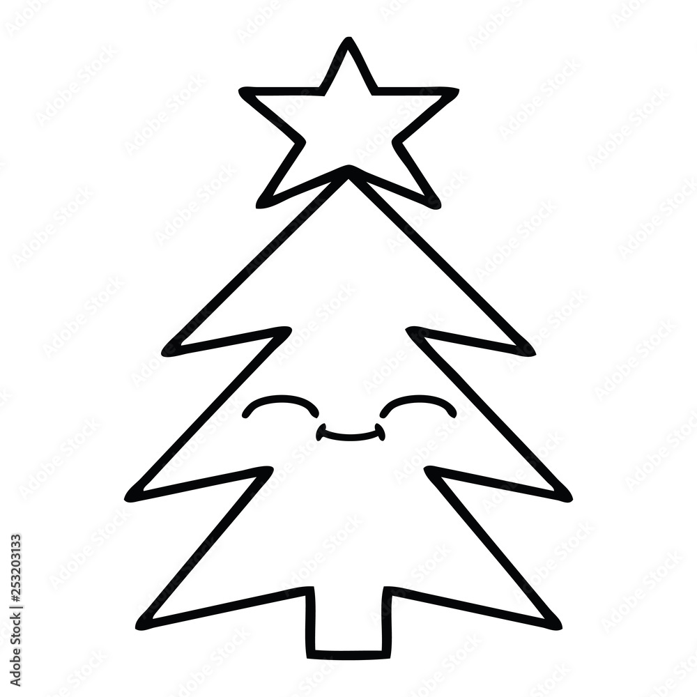 line drawing cartoon christmas tree line drawing cartoon christmas tree