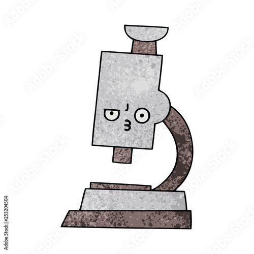 retro grunge texture cartoon microscope