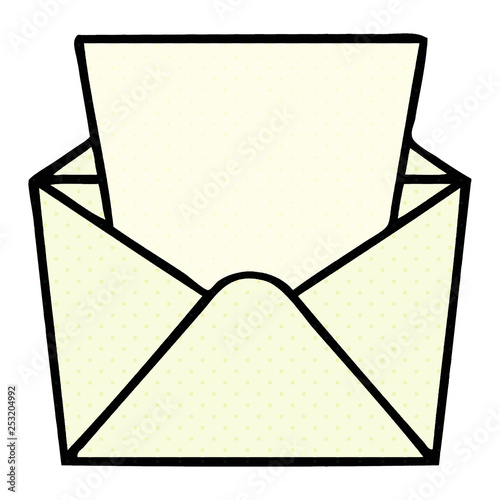 quirky comic book style cartoon letter and envelope