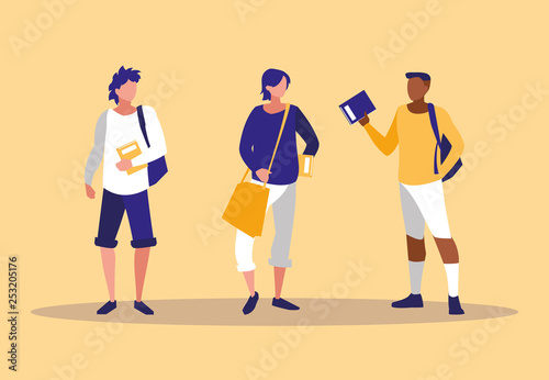young interracial boys modeling with notebooks