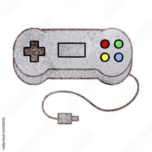 retro grunge texture cartoon game controller