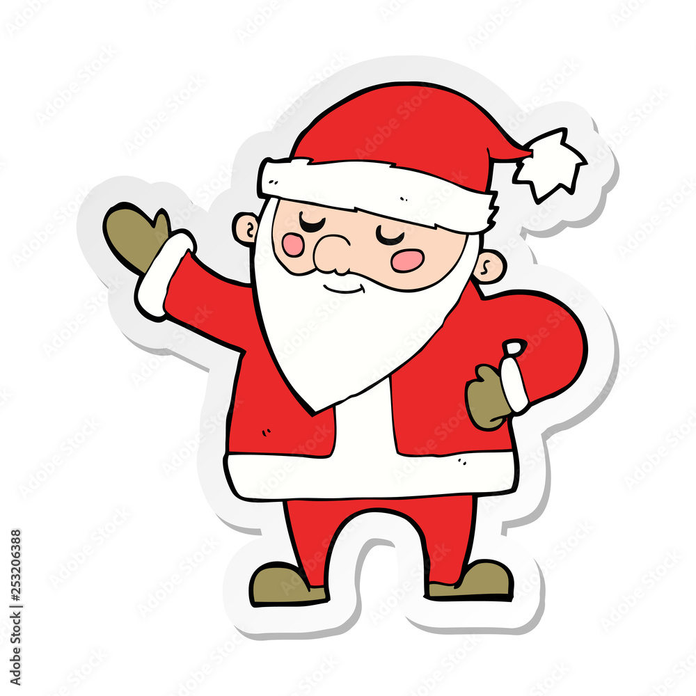 sticker of a cartoon santa claus sticker of a cartoon santa claus