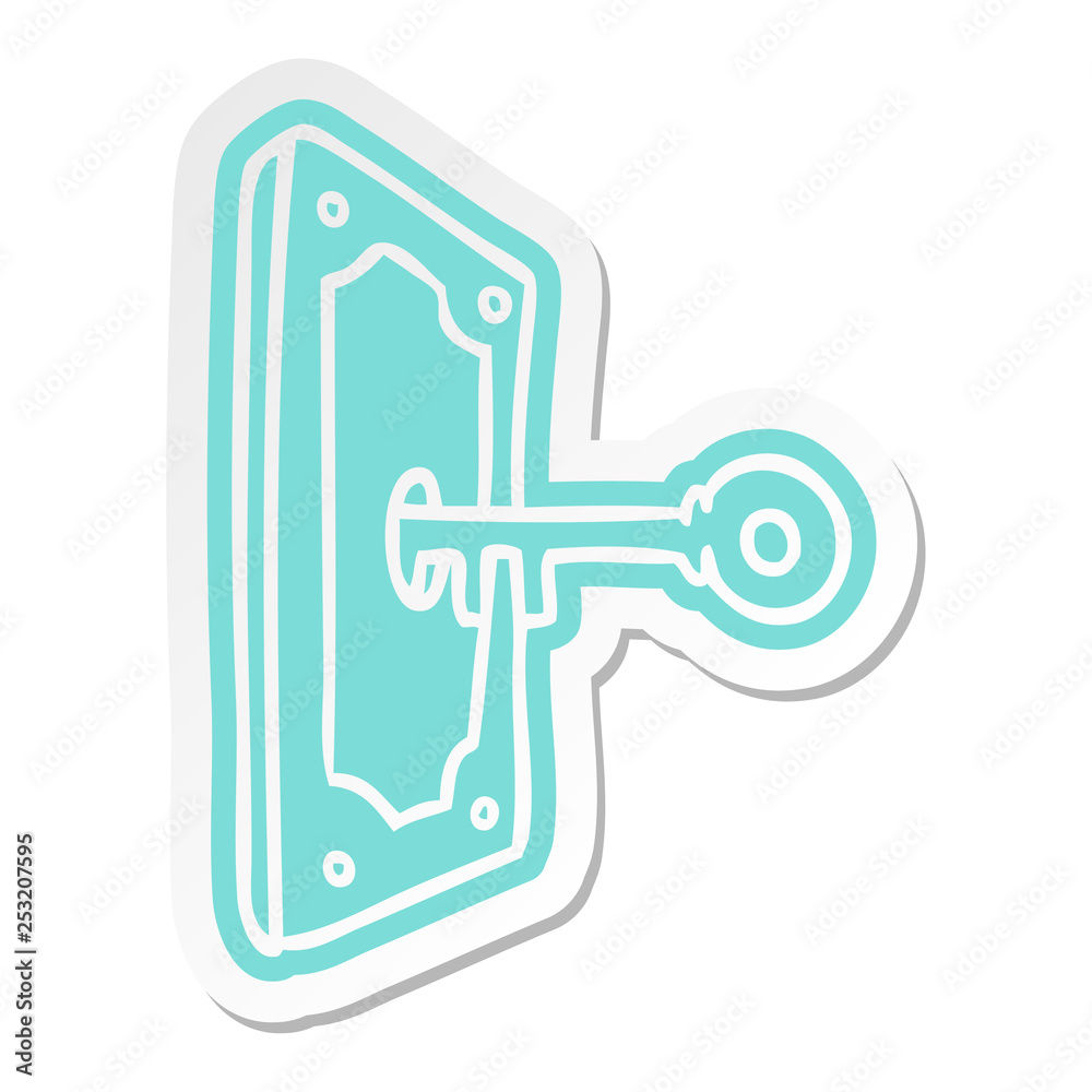 cartoon sticker of a door handle cartoon sticker of a door handle