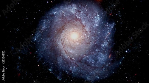 Spiral Galaxy Spinning Around in the Space