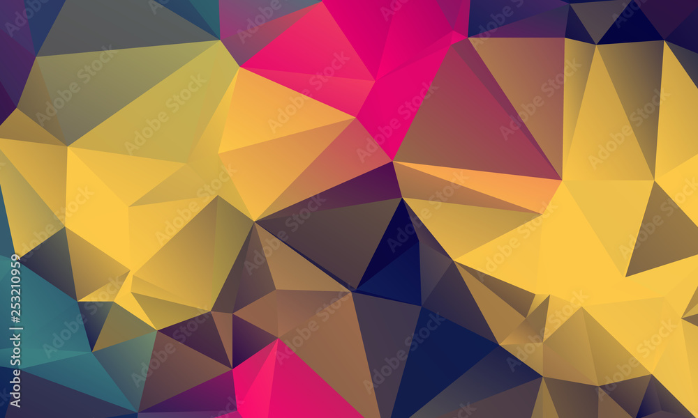 Abstract Color Polygon Background Design, Abstract Geometric Origami Style With Gradient