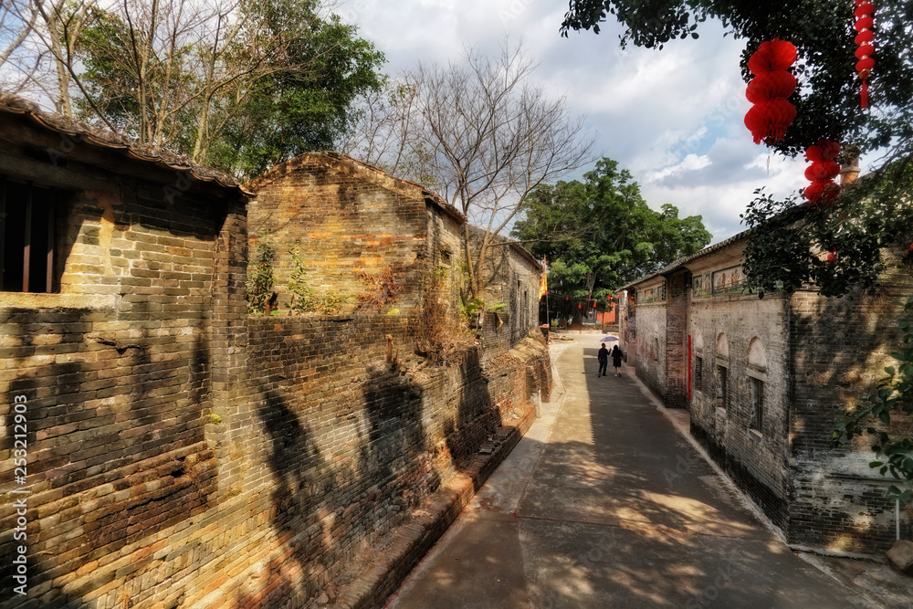 Chinese village of Licha Bagua , Zhaoqing city, China. The village was ...