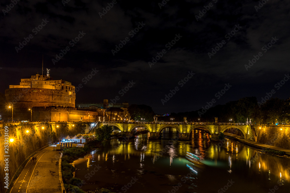 Vatican City,Italy - 23 June 2018: The Mausoleum of Hadrian, usually known as Castel Sant Angelo at night