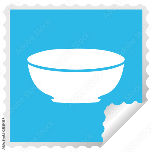 quirky square peeling sticker cartoon bowl