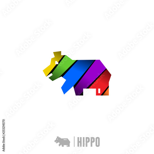 Hippo Logo. Colorful Gradient Logo Design