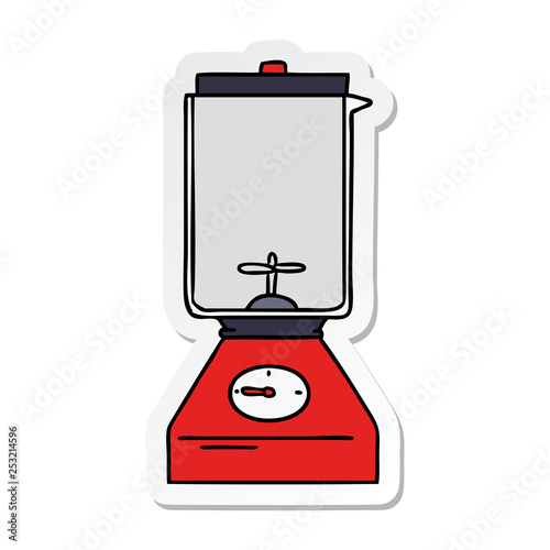 sticker cartoon doodle of a food blender