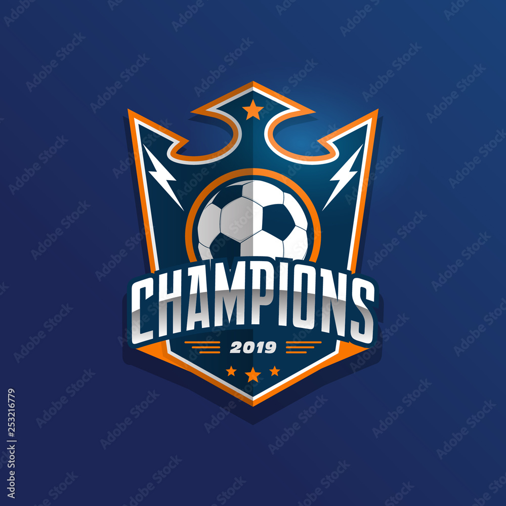 Fototapeta premium Soccer Football Badge Logo Design Templates | Sport Team Identity Vector Illustrations isolated on white Background