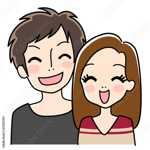 笑顔の若い男女のカップルのイラスト Stock Vector Adobe Stock 笑顔の若い男女のカップルのイラスト Stock Vector Adobe Stock