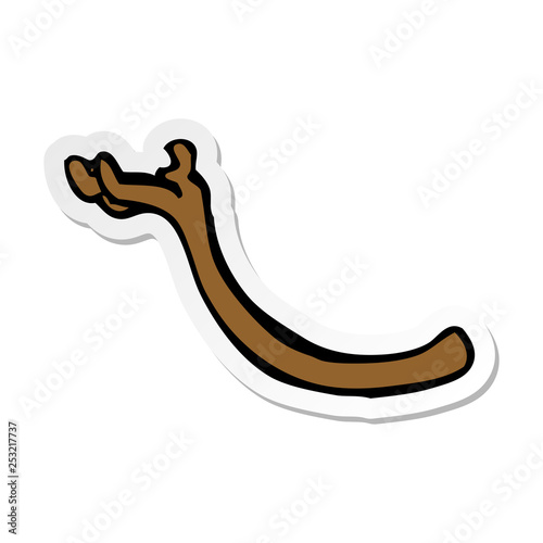 sticker of a cartoon  arm holding up