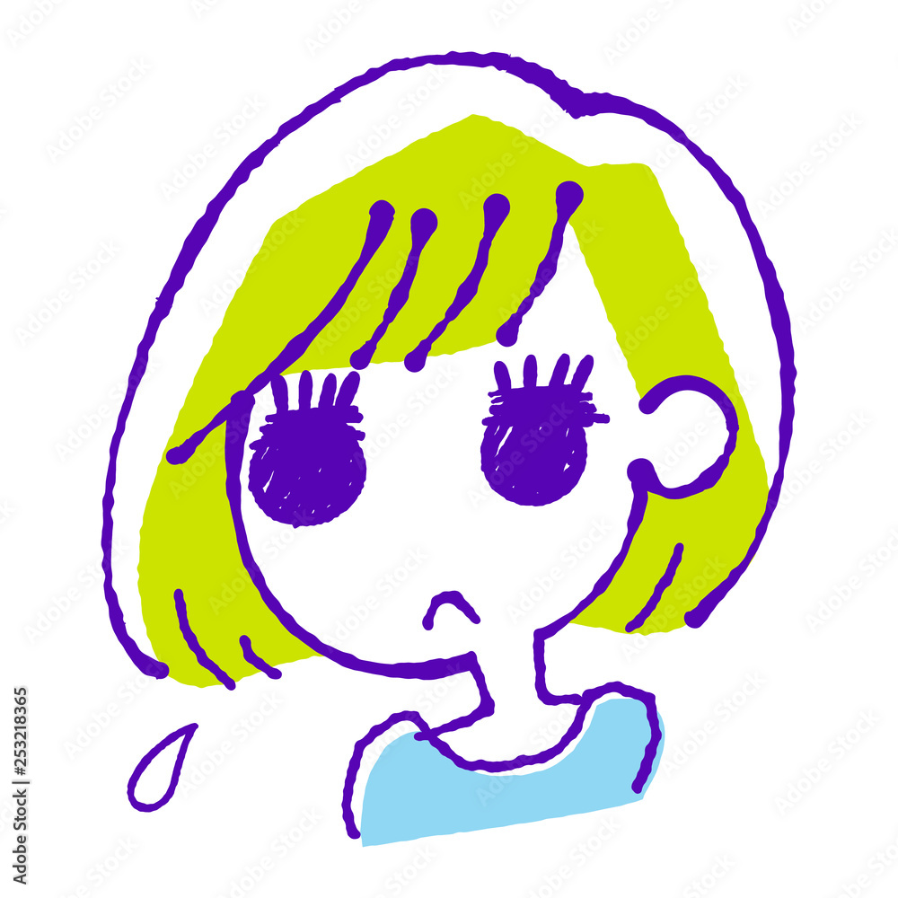ためらう女の子のイラスト ためらう女の子のイラスト