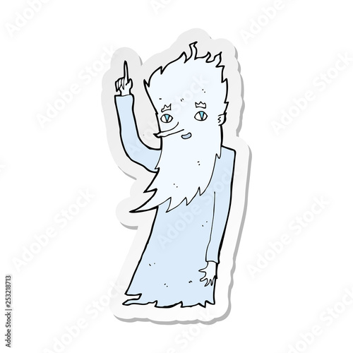sticker of a jack frost cartoon
