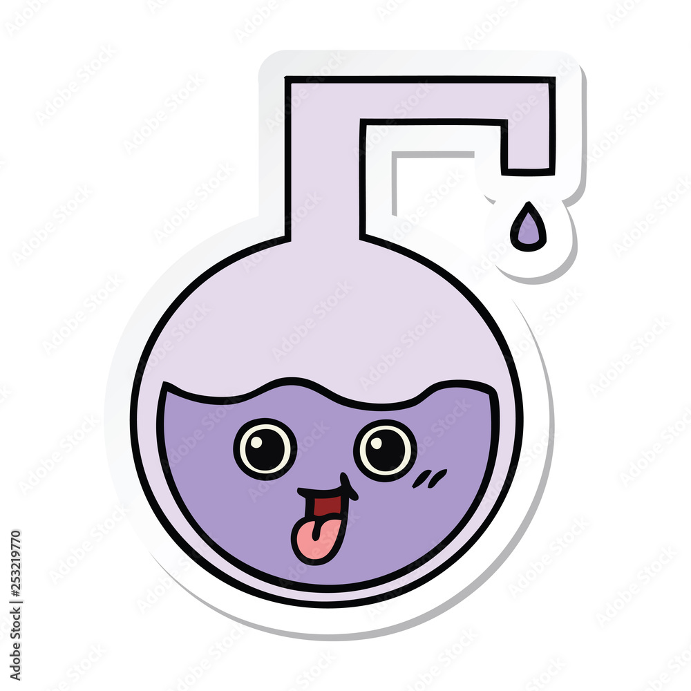 sticker of a cute cartoon science experiment sticker of a cute cartoon science experiment