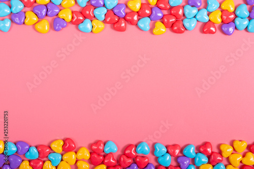 candy on pink background
