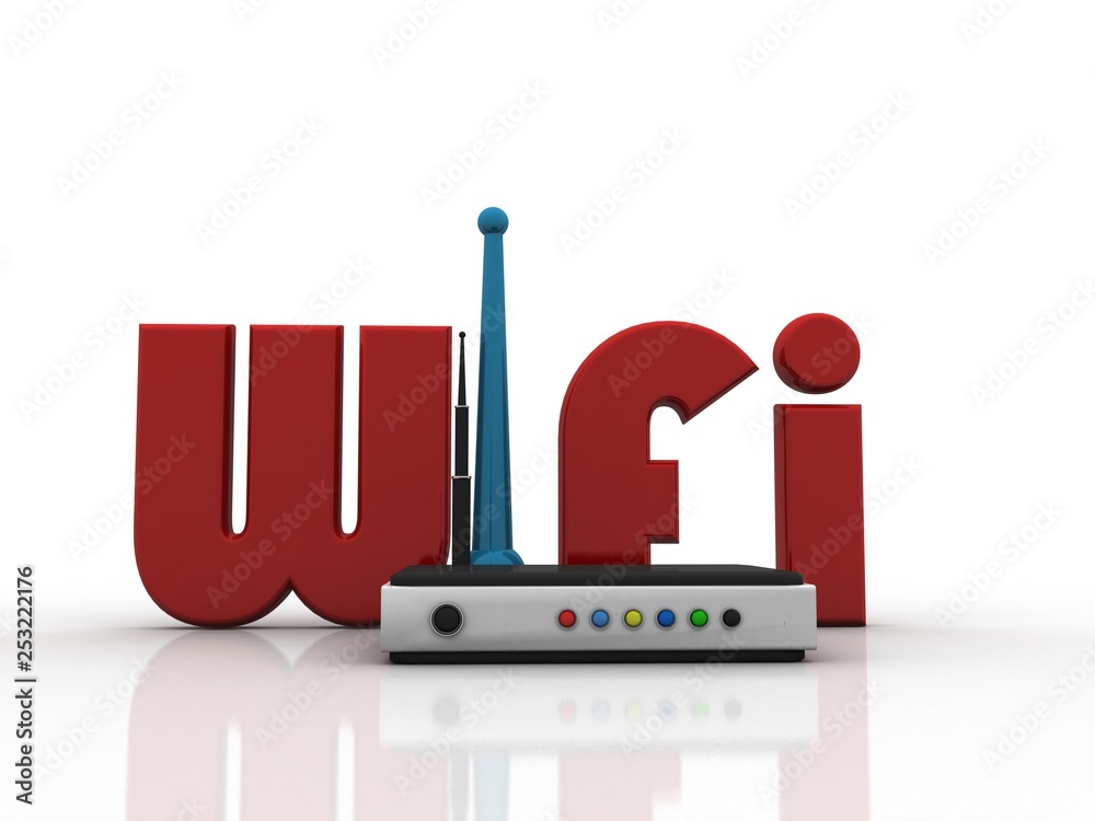 3d rendering Transmitter WiFi 3d rendering Transmitter WiFi