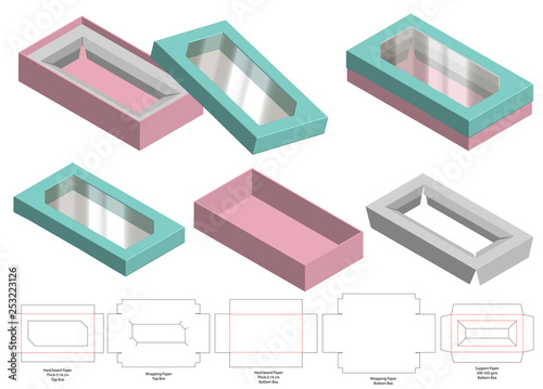 Box packaging die cut template design. 3d mock-up