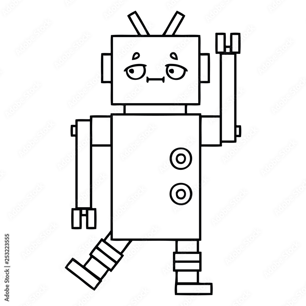 line drawing cartoon robot line drawing cartoon robot