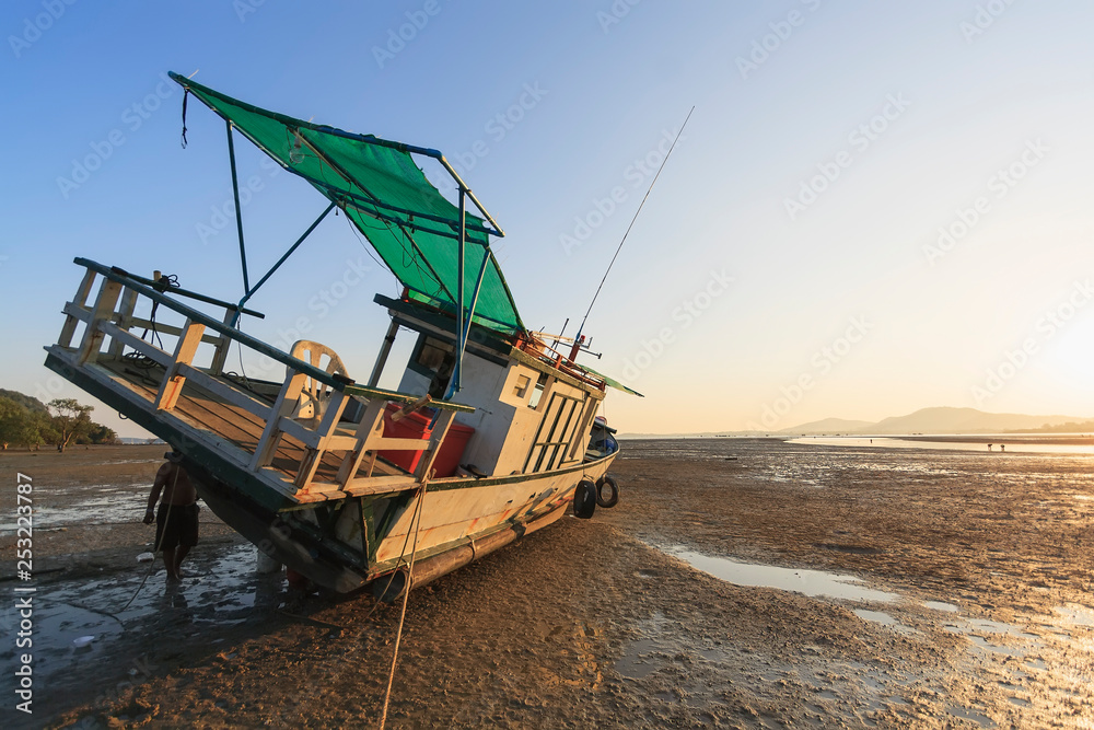 old fishing boat in the sea old fishing boat in the sea