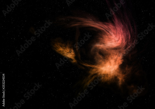 Being shone nebula. 3D rendering