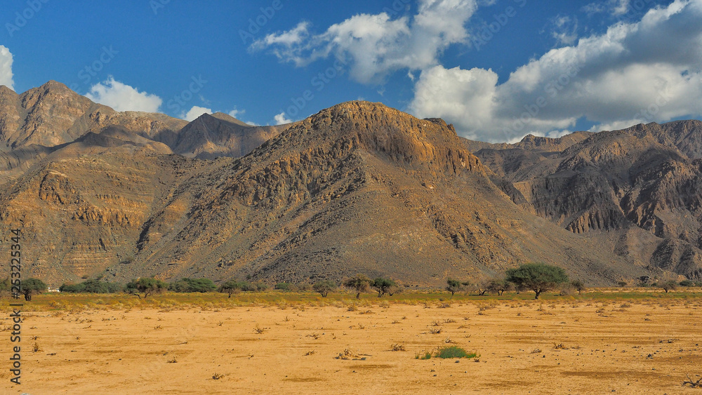 Fantastic mountain landscape. Ru'us al Jibal. Al Hajar Moutains. Musandam. Oman