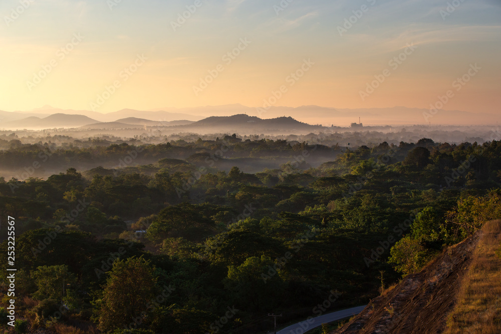 Sunrise in the mountains at Chiang Mai , Thailand