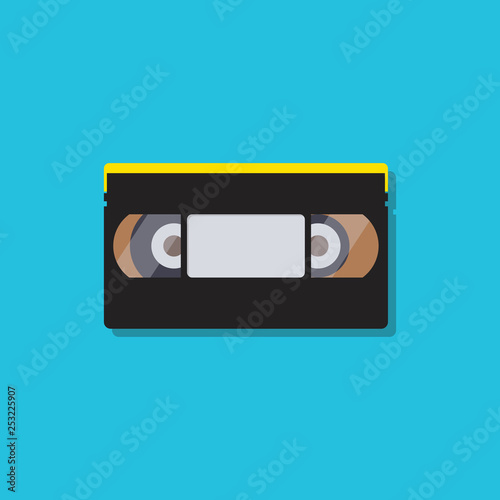 Video cassette tapes in flat style