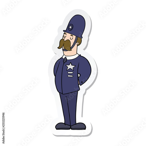 sticker of a cartoon policeman
