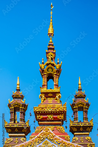 The top of buddhist Thai temple gate