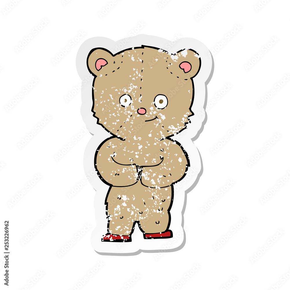 retro distressed sticker of a cartoon teddy bear retro distressed sticker of a cartoon teddy bear