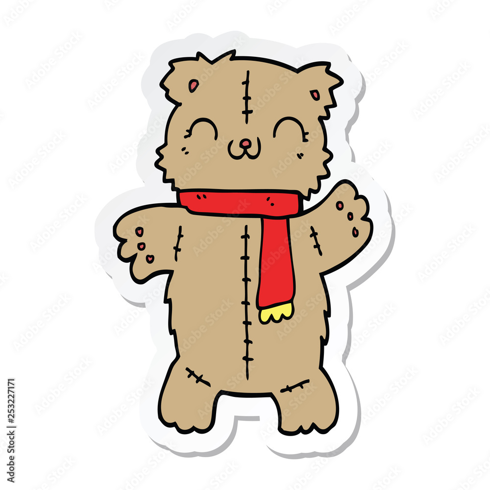 Fototapeta premium sticker of a cartoon teddy bear