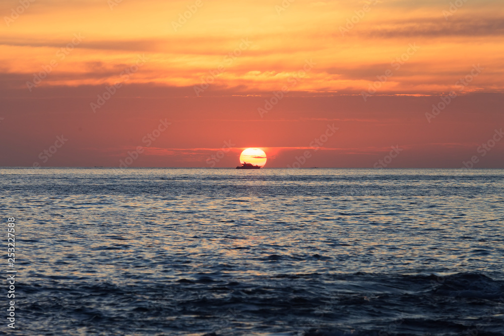 sunset over the sea