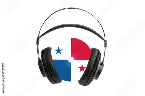 Photo of a headset with a CD with the flag of Panama