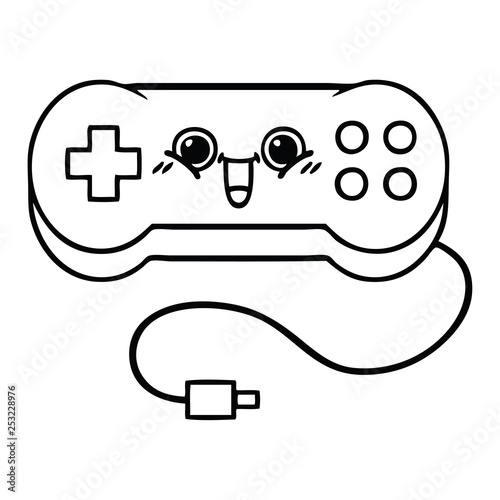 line drawing cartoon game controller