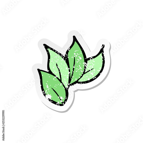 retro distressed sticker of a cartoon leaves