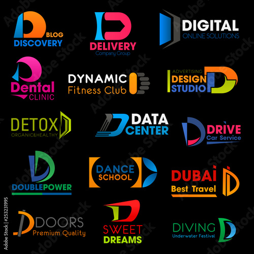 D letter symbols brand business corporate identity