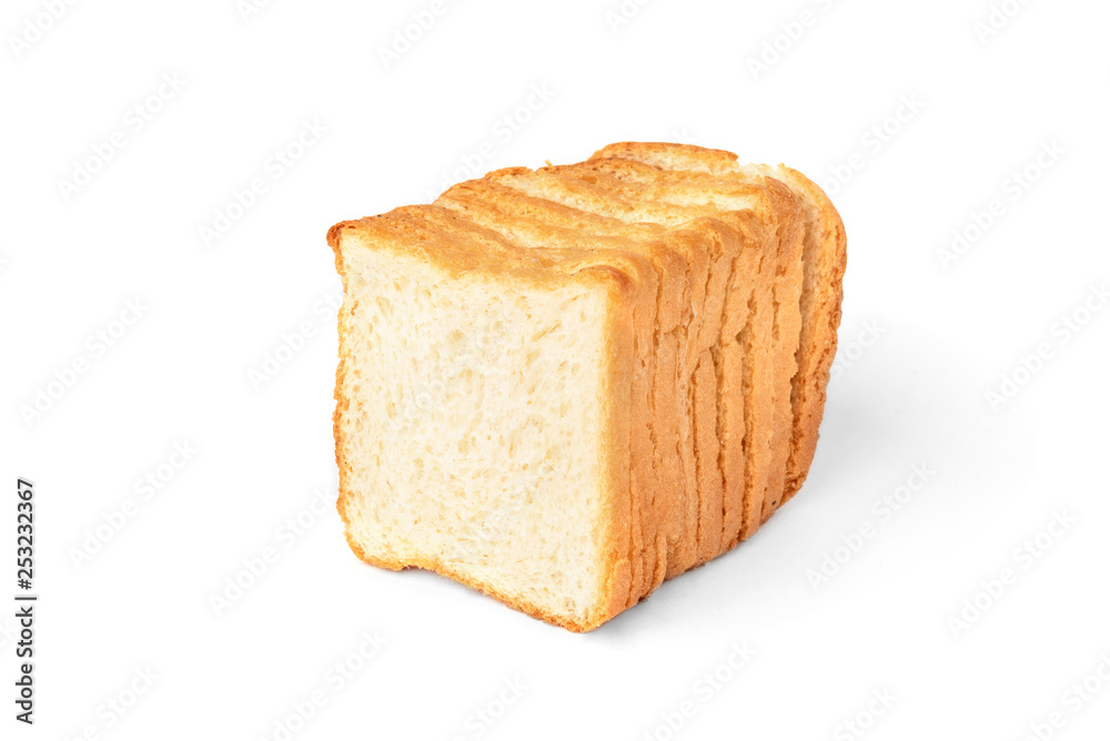 Toast bread isolated on white background.