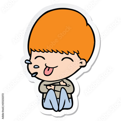 sticker of a cartoon rude man