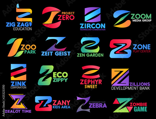 Z icons company corporate identity modern colors