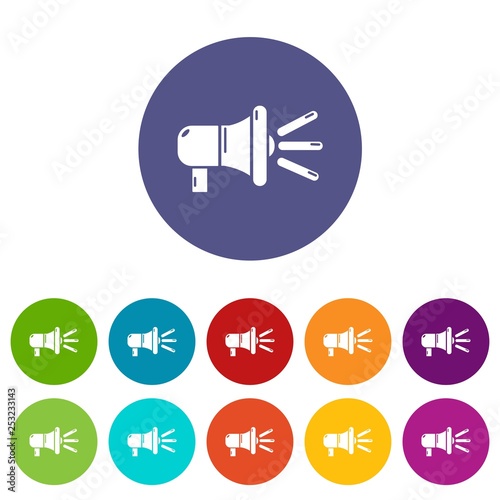 Megaphone icons color set vector for any web design on white background