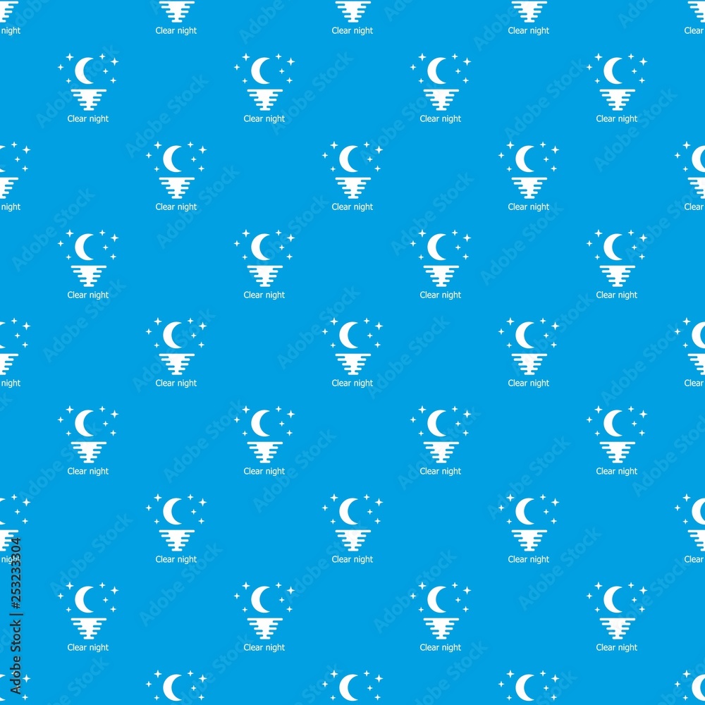 Clear night pattern vector seamless blue repeat for any use