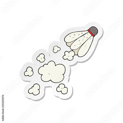 sticker of a cartoon badminton shuttlecock
